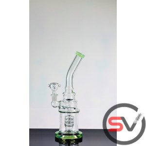 CURVED NECK CLEAR BARREL WATER PIPE 11inch